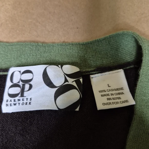 Barneys New York Brown Cardigan with Green and Gray Details - Picture 7 of 10